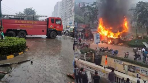 ग्रेटर नोएडा वेस्ट ईकोविलेज एक सोसाइटी के कियोस्क में लगी आग, दमकल की गाड़ी ने पाया काबू