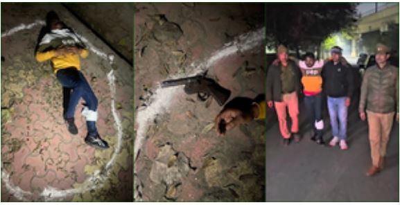 हिस्ट्रीशीटर को पुलिस ने मारी गोली:नोएडा में बदमाश का पीछा करते हुए फायरिंग हुई; 12 से ज्यादा केस दर्ज हैं