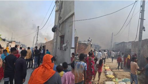 Delhi Fire: शाहबाद डेरी के झुग्गियों में लगी भीषण आग, सिलेंडर ब्लास्ट की भी खबर; काबू पाने की कोशिश में दमकलकर्मी
