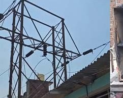जोगिंद्र नगर में 66 हजार केवी की हाइटेंशन तार टूट कर घरों की छतों पर गिरी, एक महिला को लगा करंट
