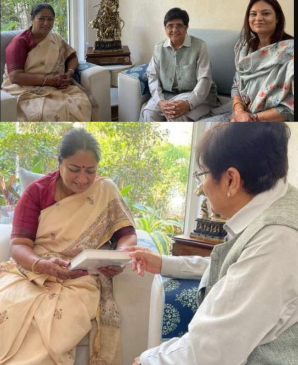 पूर्व आईपीएस किरण बेदी ने की मुख्यमंत्री रेखा गुप्ता से मुलाकात, नवज्योति फाउंडेशन कार्यक्रम में शामिल होने का दिया निमंत्रण