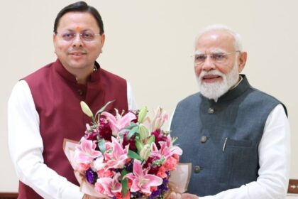 मुख्यमंत्री धामी ने प्रधानमंत्री मोदी से की शिष्टाचार भेंट