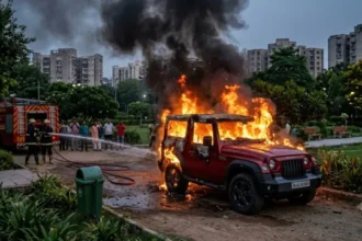 गाजियाबाद में थार को बनाया निशाना, पेट्रोल छिड़ककर लगाई आग, हिस्ट्रीशीटर समेत दो पर केस दर्ज