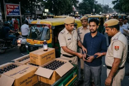 दिल्ली में कोडीन सिरप तस्कर गिरफ्तार, 13 सीलबंद बोतलें बरामद