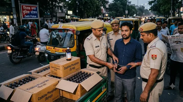 दिल्ली में कोडीन सिरप तस्कर गिरफ्तार, 13 सीलबंद बोतलें बरामद
