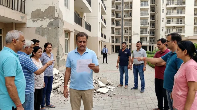 ग्रेनो वेस्ट की रक्षा एडेला सोसाइटी: प्लास्टर गिरने की जानकारी साझा करना पड़ा भारी, निवासी को एओए का नोटिस