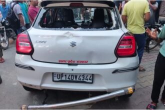 नशे में धुत कार चालक का कहर, मोदीनगर में आठ वाहनों को मारी टक्कर; सात घायल