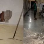 गाजियाबाद एमएमजी अस्पताल की जर्जर छत बनी खतरा, बारिश में फिर गिरा प्लास्टर
