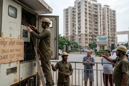 बकाया बिजली बिल जमा नहीं करने पर सोसाइटी का कनेक्शन काटा