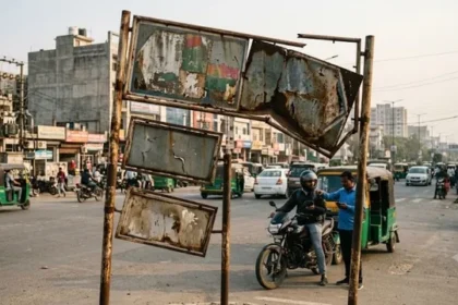 नोएडा में दिशा-निर्देश बोर्ड बदहाल, राहगीरों को नहीं मिल रही सही राह