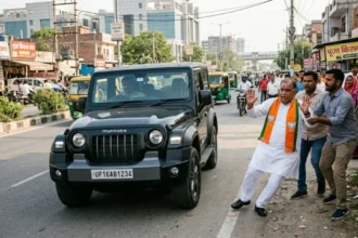 नोएडा में भाजपा मंडल अध्यक्ष पर थार चढ़ाने की कोशिश, रायफल दिखाकर धमकी का आरोप