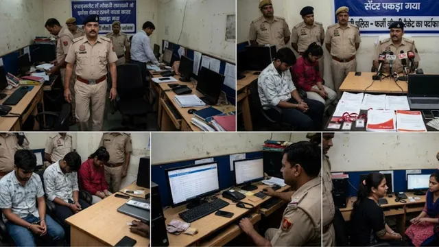 नौकरी का झांसा देकर ठगी करने वाला कॉल सेंटर पकड़ा