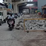 मोहननगर–अपरसरा बॉर्डर सड़क निर्माण से जाम, लोगों को भारी परेशानी