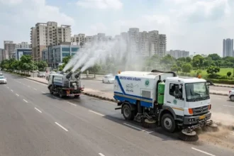 ग्रेटर नोएडा में प्रदूषण पर प्रहार, 4.10 करोड़ से खरीदी जाएंगी स्वीपिंग मशीन और एंटी-स्मॉग गन