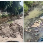 वसुंधरा सेक्टर-15 में अधूरा पड़ा बरसाती नाला, कचरे से अटा; बारिश में जलभराव का खतरा