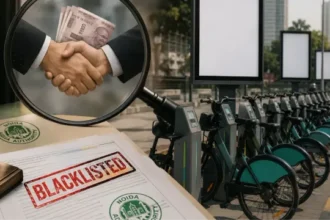 नोएडा में ई-साइकिल परियोजना पर उठे सवाल, 62 डॉक स्टेशनों से अवैध विज्ञापन वसूली का आरोप