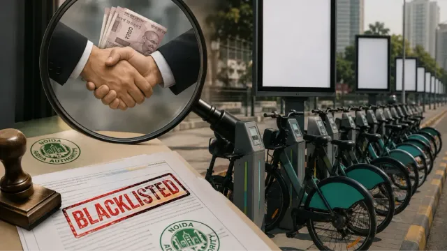 नोएडा में ई-साइकिल परियोजना पर उठे सवाल, 62 डॉक स्टेशनों से अवैध विज्ञापन वसूली का आरोप