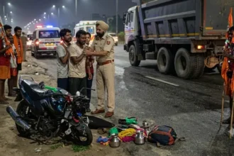 एनएच-9 पर दर्दनाक हादसा, कांवड़ लेने जा रहे युवक की डंपर से कुचलकर मौत