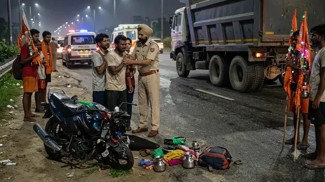 एनएच-9 पर दर्दनाक हादसा, कांवड़ लेने जा रहे युवक की डंपर से कुचलकर मौत