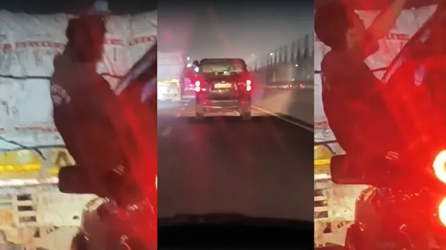 गाजियाबाद में NH-9 पर स्टंटबाजी, चलती गाड़ी से बाहर निकला युवक; वीडियो वायरल