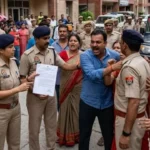 कोर्ट के आदेश पर मकान खाली कराने पहुंची पुलिस से महिला ने की अभद्रता
