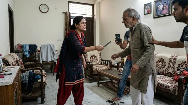 साहिबाबाद: पारिवारिक विवाद में बहू का तांडव, 71 वर्षीय ससुर पर उठाया चाकू, देवर का मोबाइल भी तोड़ा