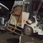 ग्रेटर नोएडा: ईस्टर्न पेरीफेरल एक्सप्रेसवे पर आगे चल रहे ट्रक से टकराई बस, चालक घायल
