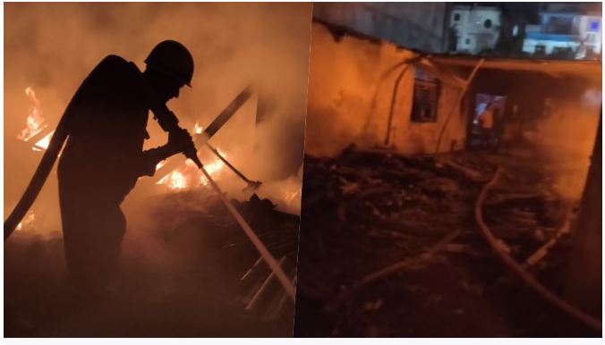 गाजियाबाद के ट्रॉनिका सिटी में जुराब के गोदाम में भीषण आग, तैयार माल जलकर राख