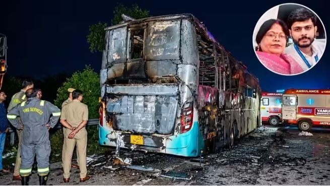 नोएडा बस अग्निकांड: मां का हाथ थामे आग में समाया बेटा, पैर में दर्द के चलते बाहर नहीं निकल पा रही थीं सुनीता