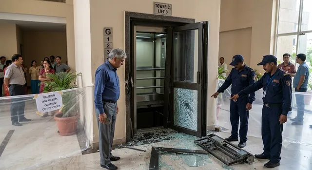 गाजियाबाद की सोसायटी में बड़ा हादसा टला: देविका स्काइपर्स में छठी मंजिल से नीचे गिरी लिफ्ट, बाल-बाल बचे निवासी