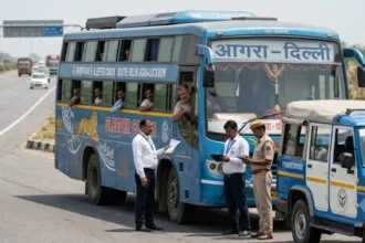यमुना एक्सप्रेसवे पर यात्रियों की जान से खिलवाड़: 30 लाख रुपये का चालान और बीमा खत्म, फिर भी फर्राटा भर रही खटारा बस