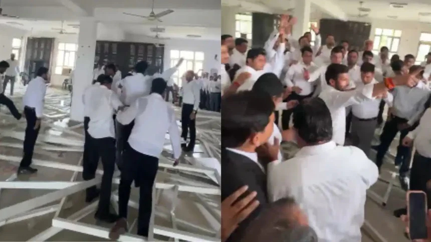 वकीलों में चैंबर को लेकर हुई ‘महाभारत’! नोएडा की कोर्ट में जमकर की तोड़फोड़