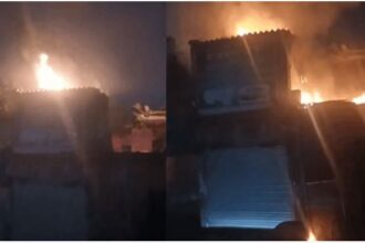 गाजियाबाद: शालीमार गार्डन के विक्रम एन्क्लेव में कार वर्कशॉप के गैराज में लगी भीषण आग, मची अफरा-तफरी