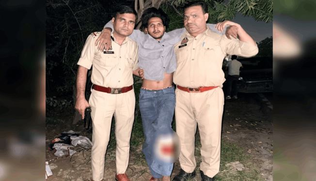 गाजियाबाद में पुलिस और स्नैचर के बीच मुठभेड़: कनावनी रोड पर पैर में गोली लगने से 23 वर्षीय बदमाश गिरफ्तार