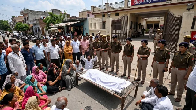 साहिबाबाद: पुलिस उत्पीड़न के आरोप में महिला ने खाया जहर, थाने के सामने शव रखकर स्वजनों ने लगाया जाम